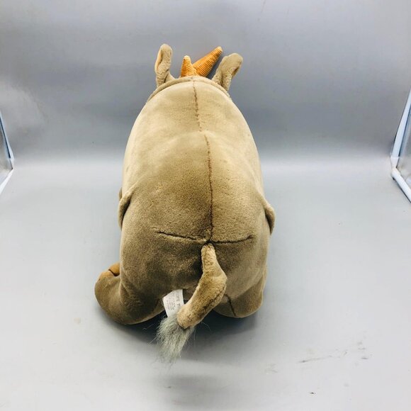 fine toy stuffed animal rhino gray plush safari medium 23x11" missing baby READ - Picture 4 of 10